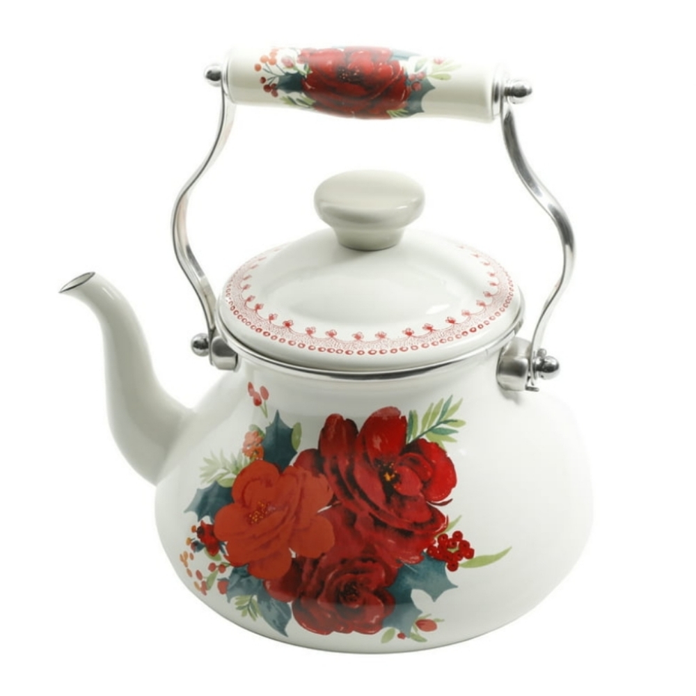 ❤️ New Pioneer Woman Cheerful Rose 1.9 Quart Tea Kettle